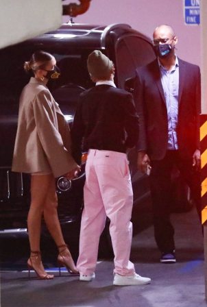 Hailey Bieber and Justin Bieber - Arrive for dinner at Catch LA in West Hollywood