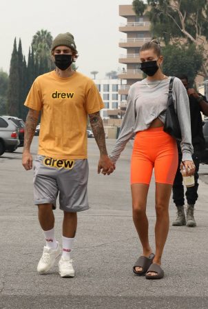 Hailey Bieber and Justin Bieber - Seen while hold hands in Beverly Hills