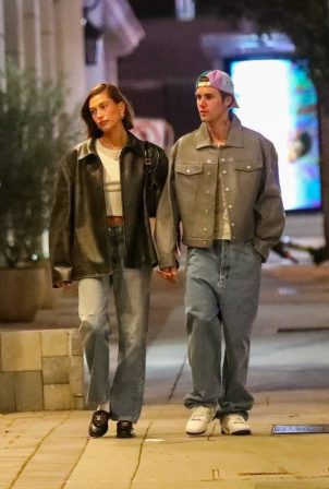 Hailey Bieber - And Justin Bieber went out for dinner at Sushi Park in West Hollywood