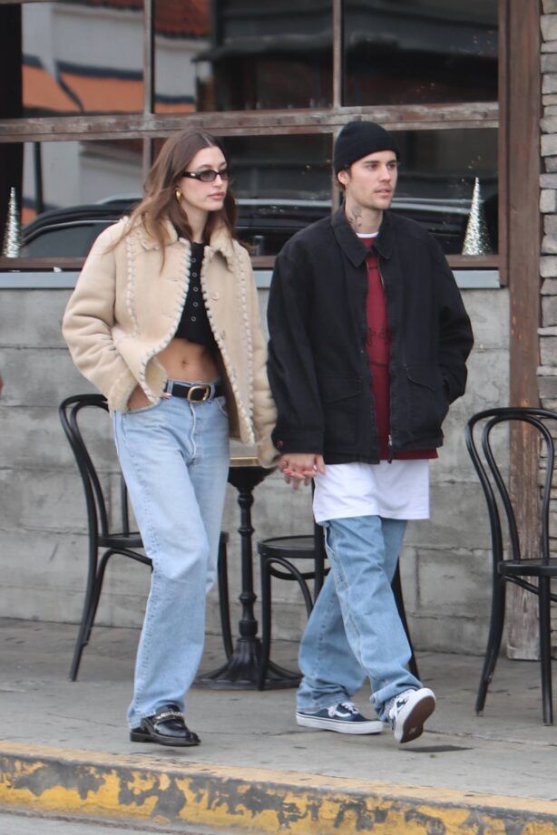 Hailey Bieber - Christmas shopping candids in West Hollywood