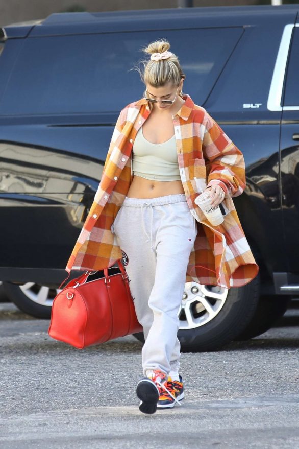 Hailey Bieber in Crop Top - Hits up the dance studio in West Hollywood