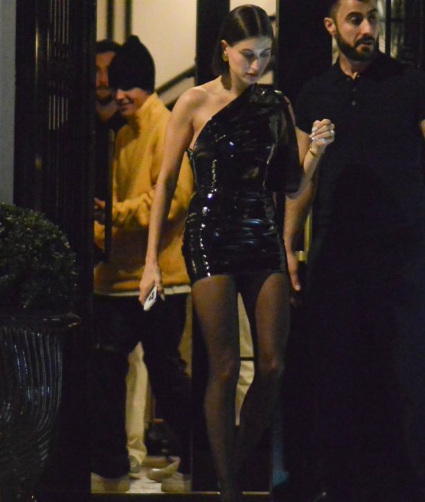 Hailey Bieber - Leaving a party at 22 Grosvenor Square in London