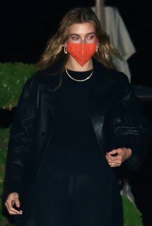Hailey Bieber - Looks chic in all black as she is spotted at Nobu in Malibu