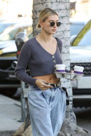 Hailey Bieber - Makes a coffee run in Beverly Hills