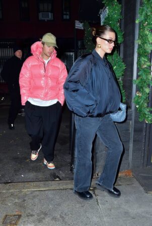 Hailey Bieber - Out for a dinner date in the West Village - New York