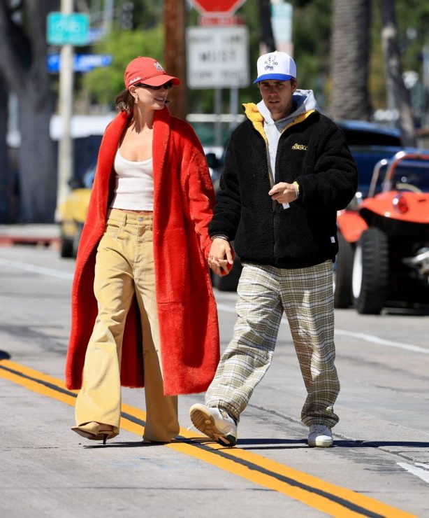 Hailey Bieber - Seen after a romantic brunch date in West Hollywood