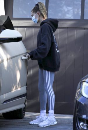 Hailey Bieber - seen after workout in West Hollywood