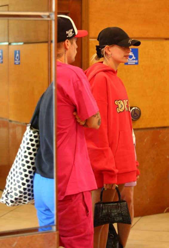 Hailey Bieber - Seen at a medical building with Justin Bieber in Beverly Hills