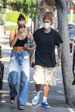 Hailey Bieber - Seen at Il Pastaio in Beverly Hills
