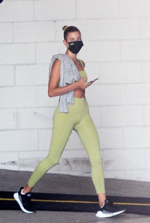Hailey Bieber - Seen headed to a gym in Los Angeles