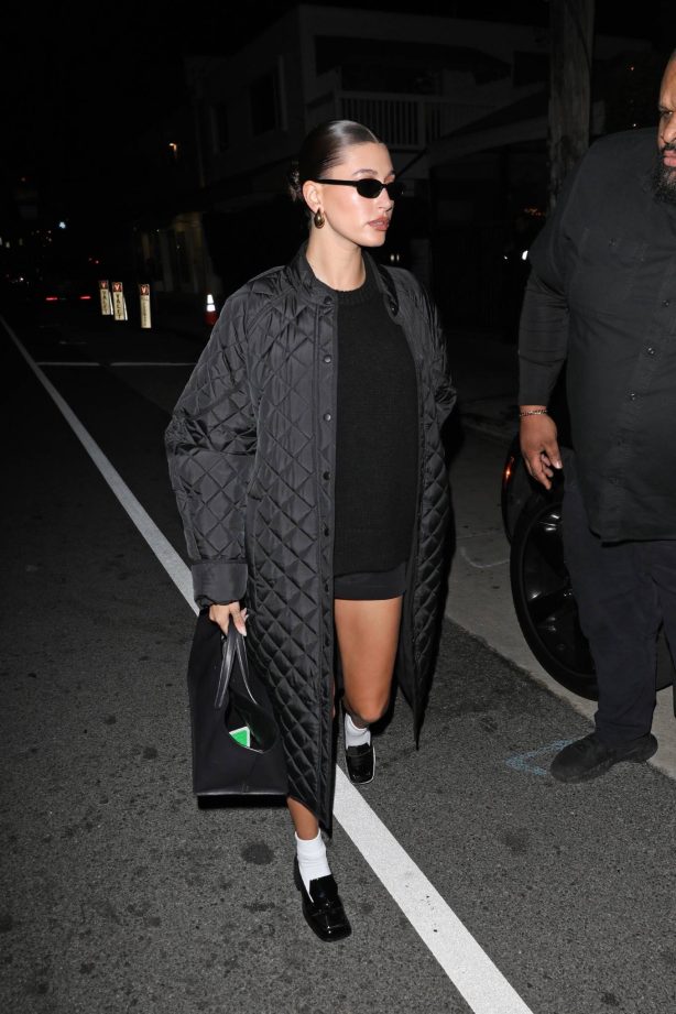 Hailey Bieber - Stepping out for dinner at E Baldi in Santa Monica