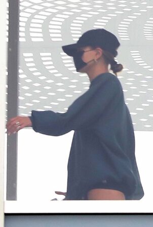 Hailey Bieber - Visit office building in West Hollywood