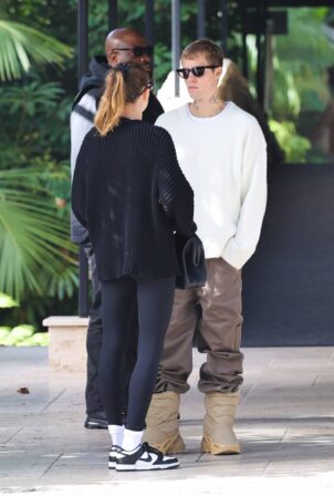 Hailey Bieber - With Justin Bieber at the Bel Air Hotel