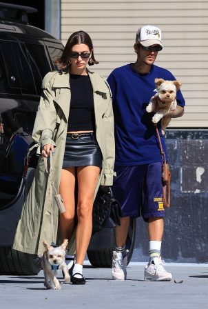 Hailey Bieber - With Justin step out for lunch in WeHo