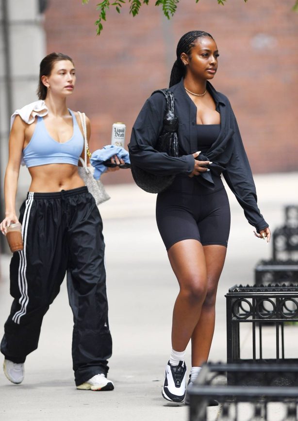Hailey Bieber - With Justine Skye seen at Gotham Gym in New York