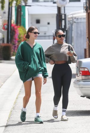 Hailey Bieber - With Lori Harvey arriving at Community Goods Cafe in Los Angeles