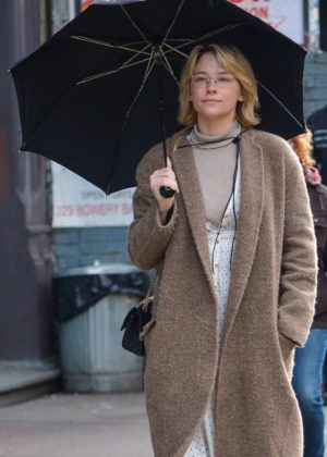 Haley Bennett out on the Lower East Side in NYC
