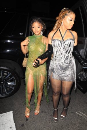 Halle Bailey - With Chloe Bailey arriving to Cardi B’s 30th birthday party