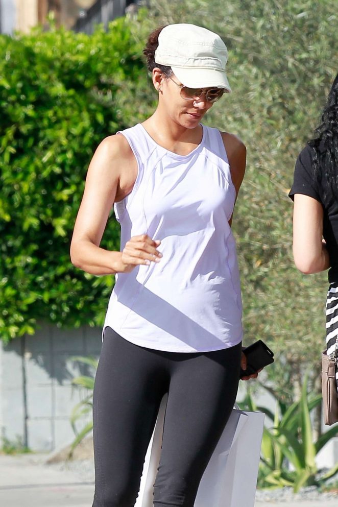 Halle Berry in Black Spandex out in West Hollywood