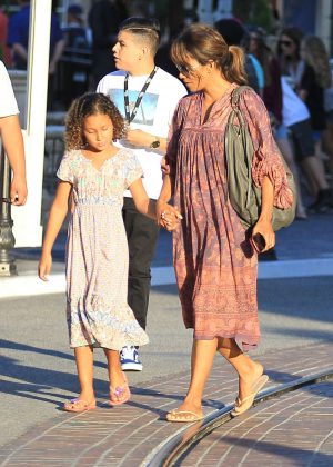 Halle Berry in Long Dress at the Grove in Los Angeles