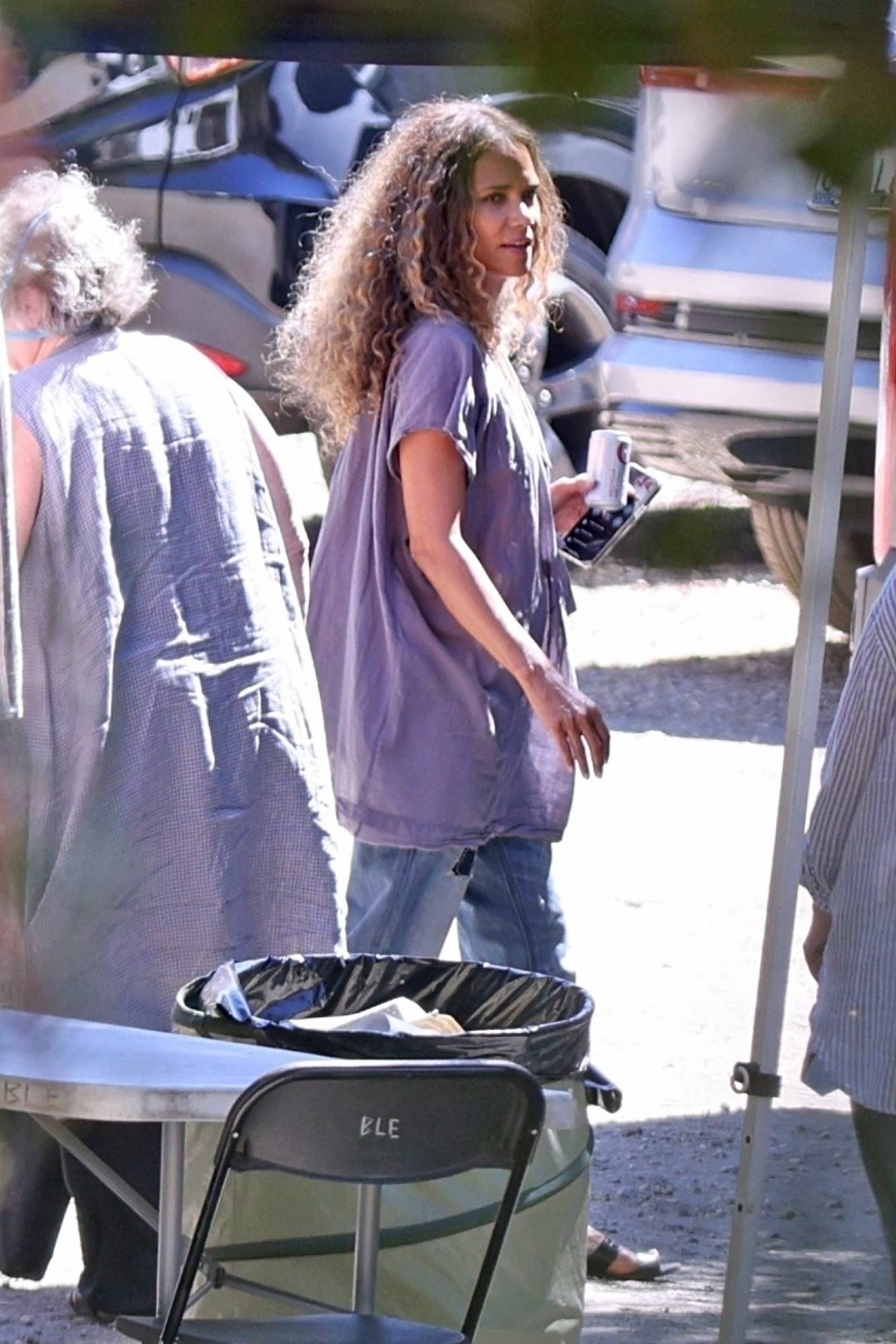 Halle Berry -Seen filming a commercial for Sweaty Betty workout clothes in Malibu