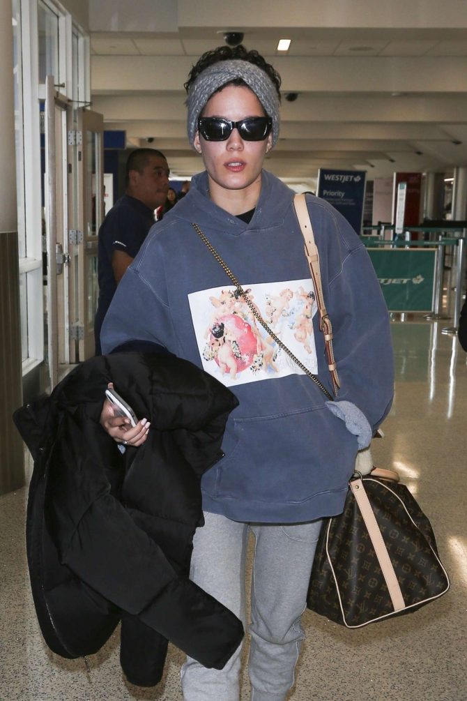 Halsey - Arrives at LAX International Airport in Los Angeles