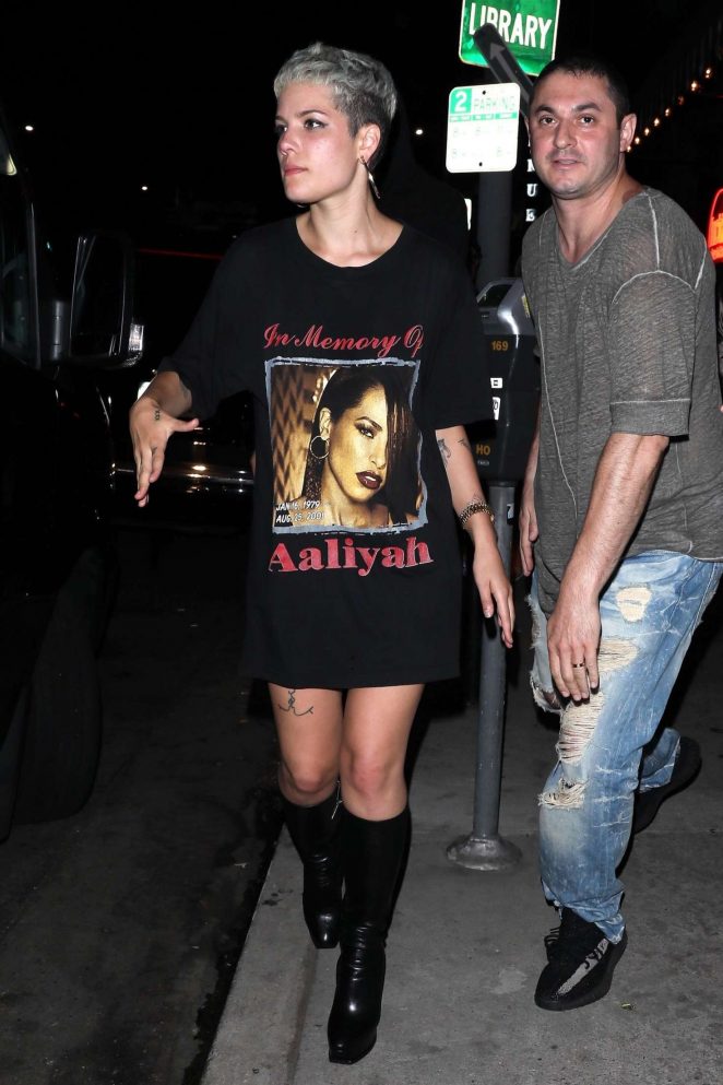 Halsey Leaving Avenue nightclub in Hollywood