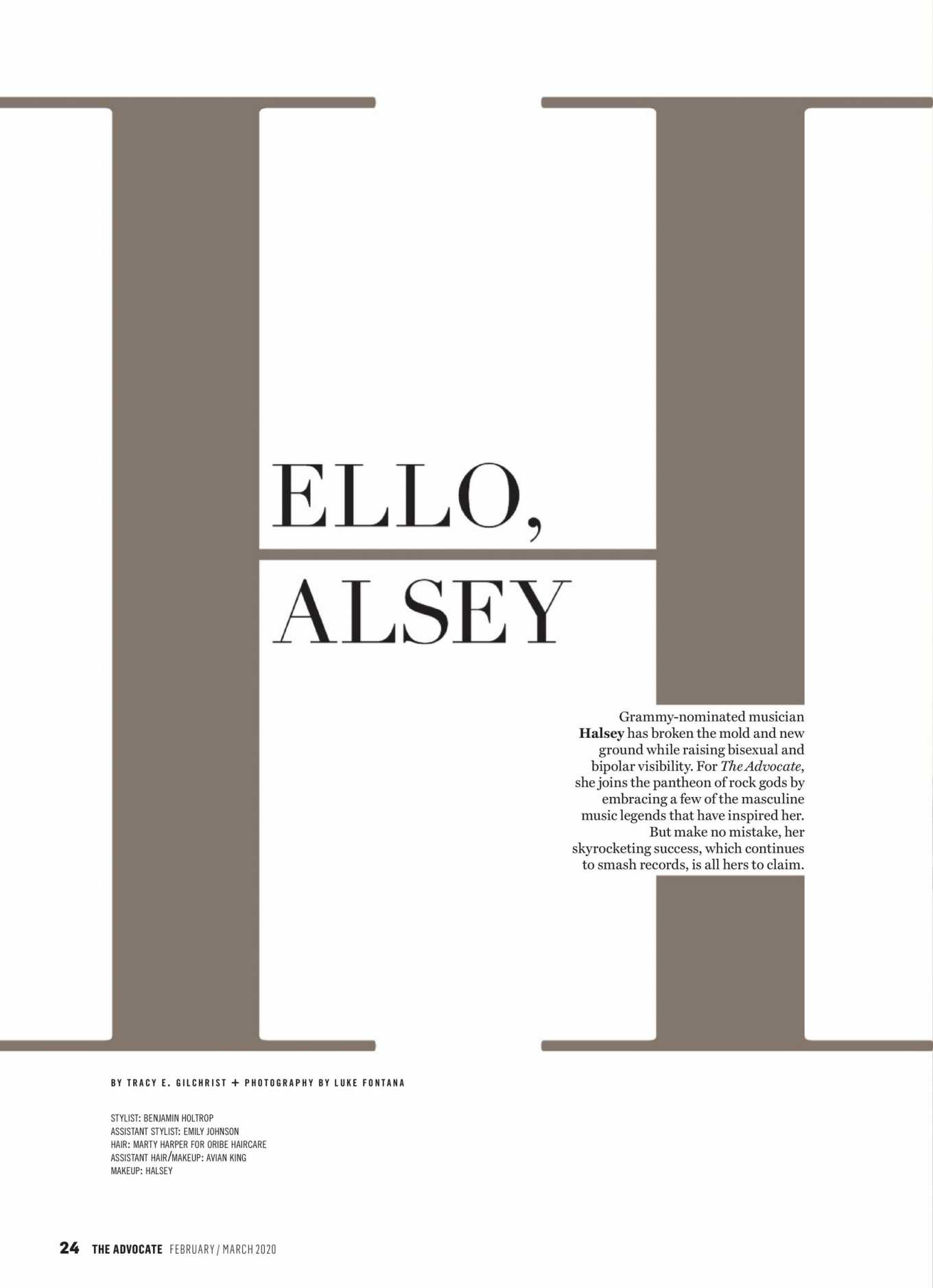 Halsey 2020 : Halsey – The Advocate Magazine (February – March 2020)-02