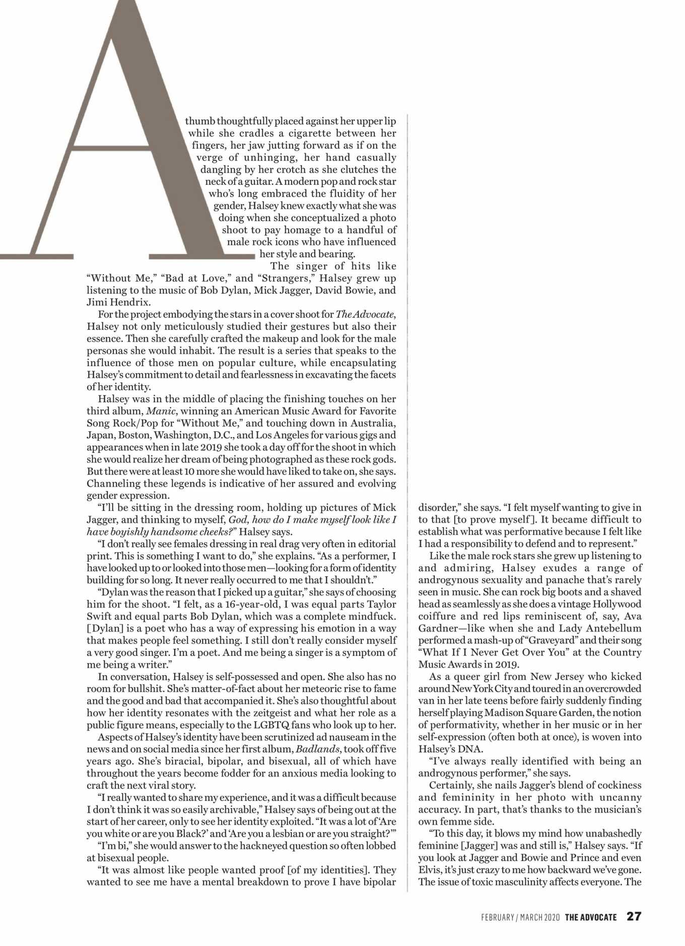 Halsey 2020 : Halsey – The Advocate Magazine (February – March 2020)-06