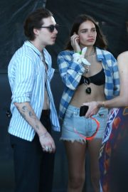 Hana Cross and Brooklyn Beckham at Coachella Valley Music and Arts Festival in Indio
