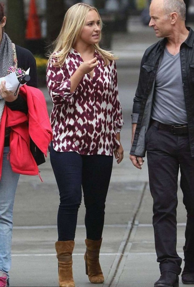 Hayden Panettiere in Jeans Filming 'Custody' in NY