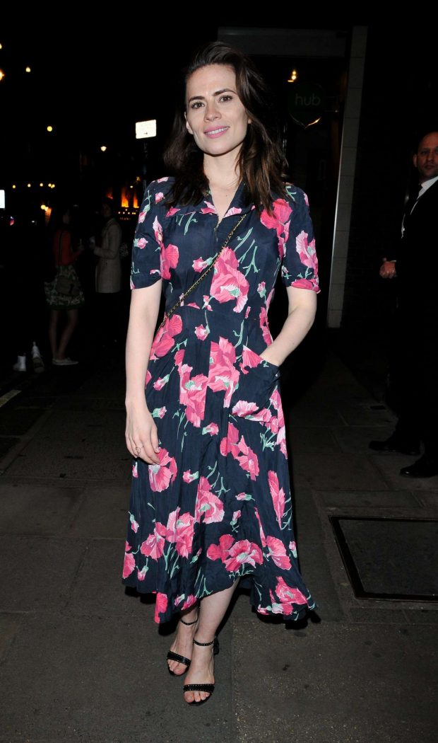 Hayley Atwell - Arrives at 'Rosmersholm' theatre cast departures in London