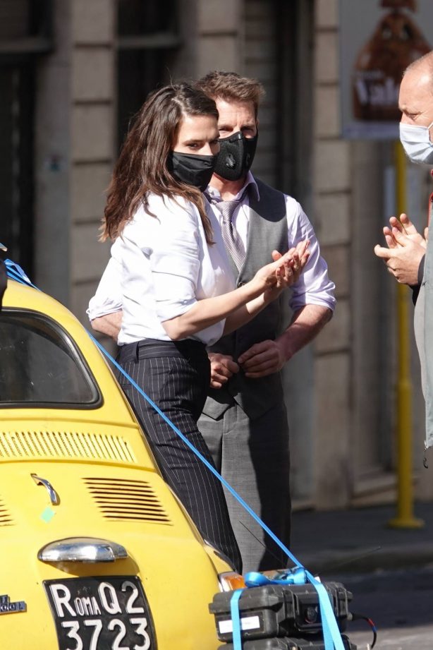 Hayley Atwell - filming 'Mission Impossible 7' in Rome