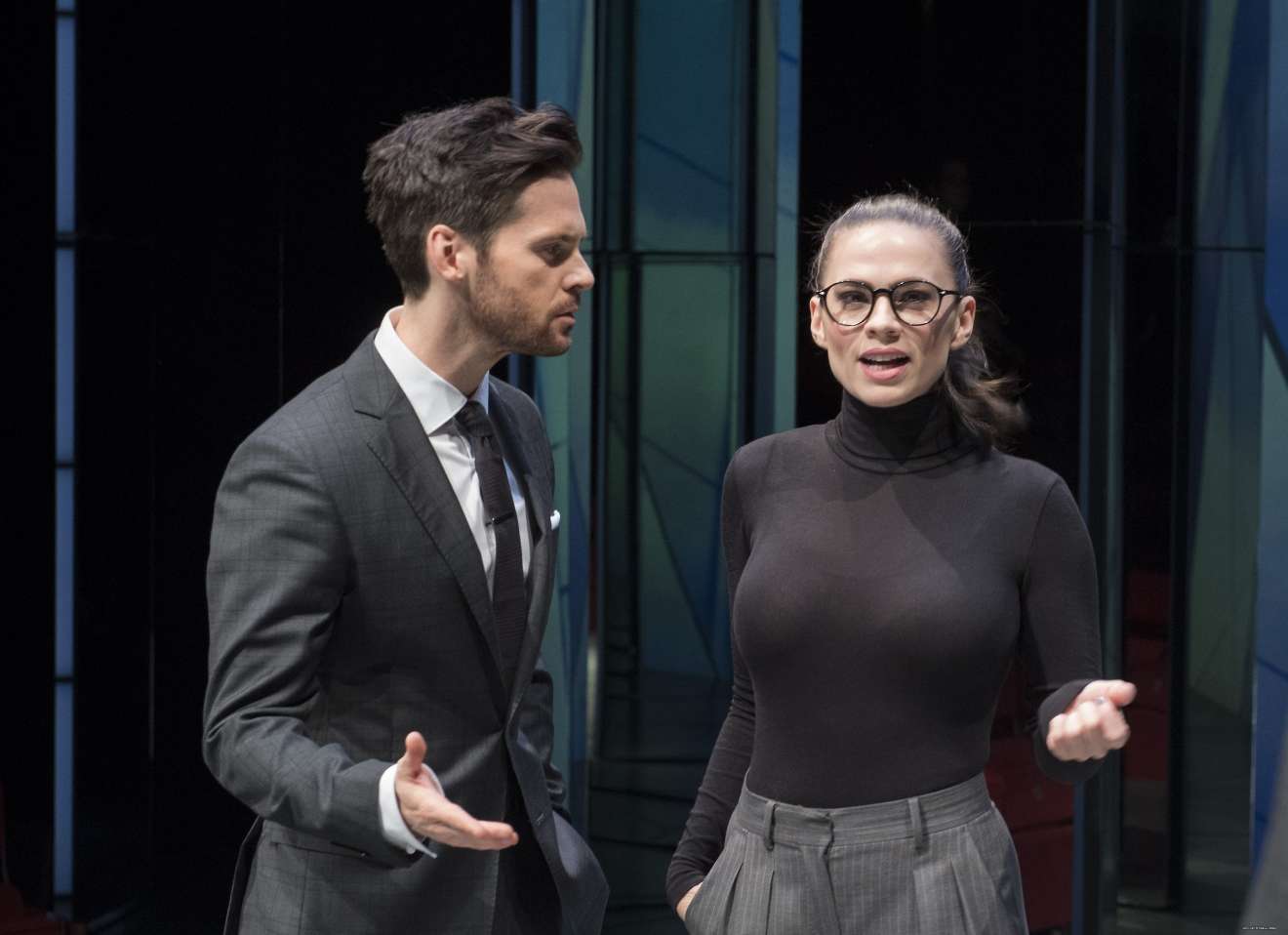 Hayley Atwell - On stage in Dry Powder inLondon.