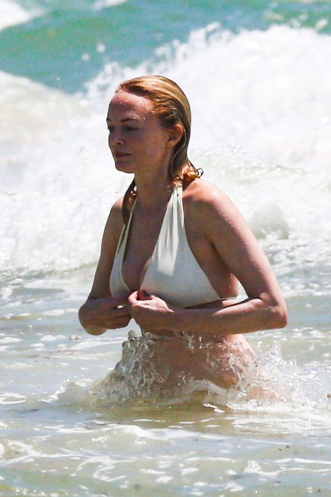 Heather Graham -in White Bikini on vacation in Mexico. 