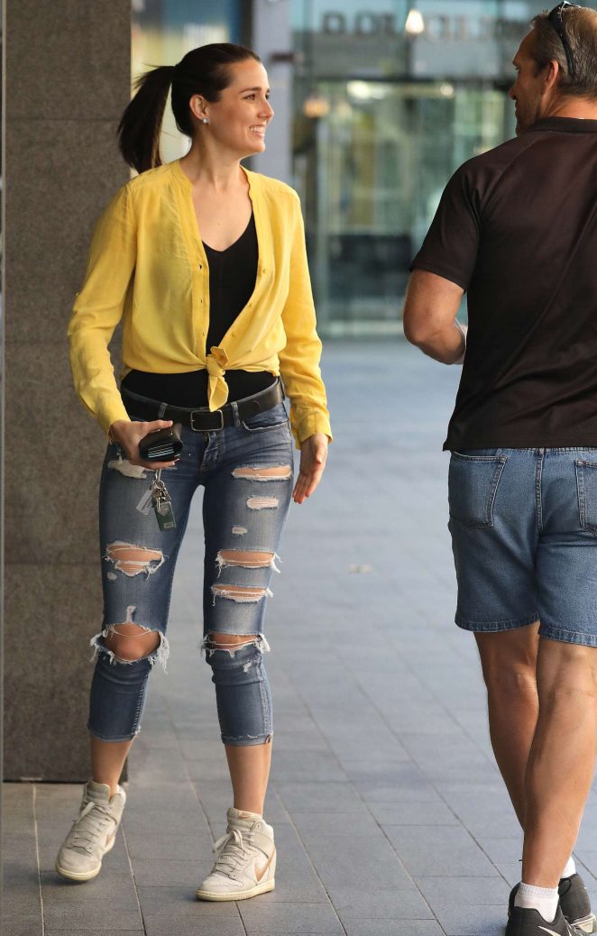 Heather Maltman in Ripped Jeans - Out in Gold Coast