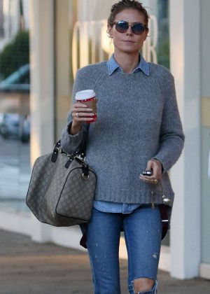Heidi Klum in Jeans Shopping in Beverly Hills