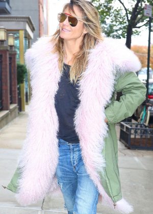 Heidi Klum in Long Coat out in New York