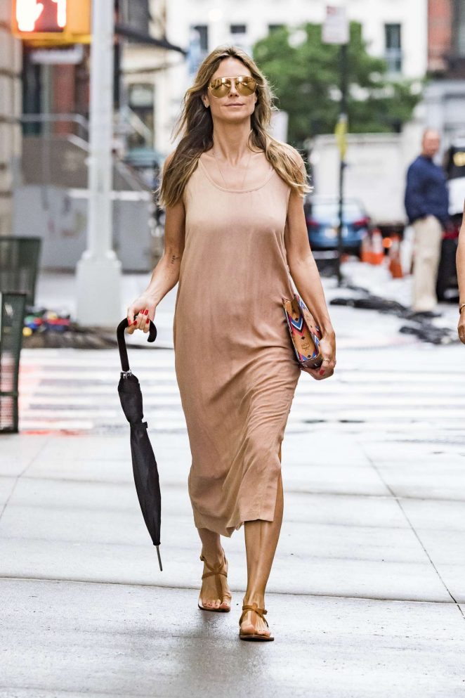 Heidi Klum in Long Dress - Out in New York
