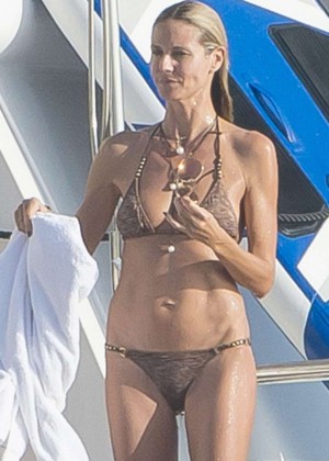 Heidi Klum in Bikini on the Yacht in St. Barts