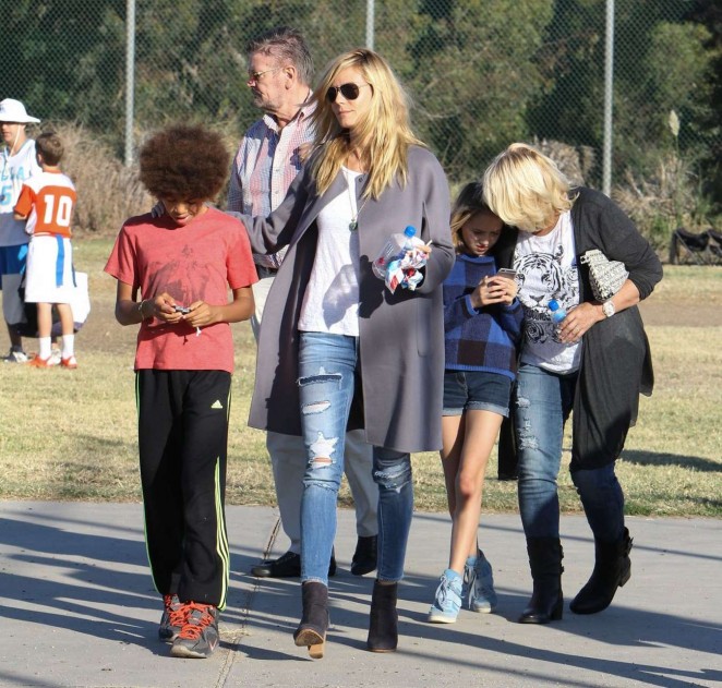 Heidi Klum With Her Kids at A Kids Football Match in LA