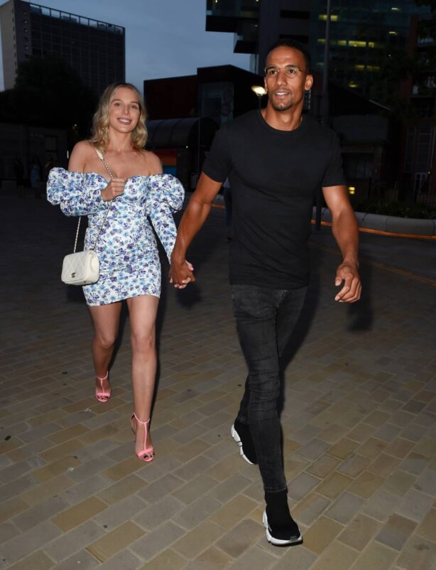 Helen Flanagan - Night out in floral dress on date night in Manchester