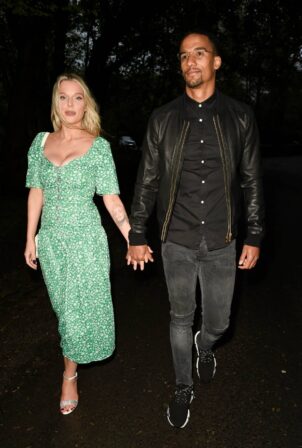 Helen Flanagan - with her fiancé footballer Scott Sinclair Night out in Cheshire