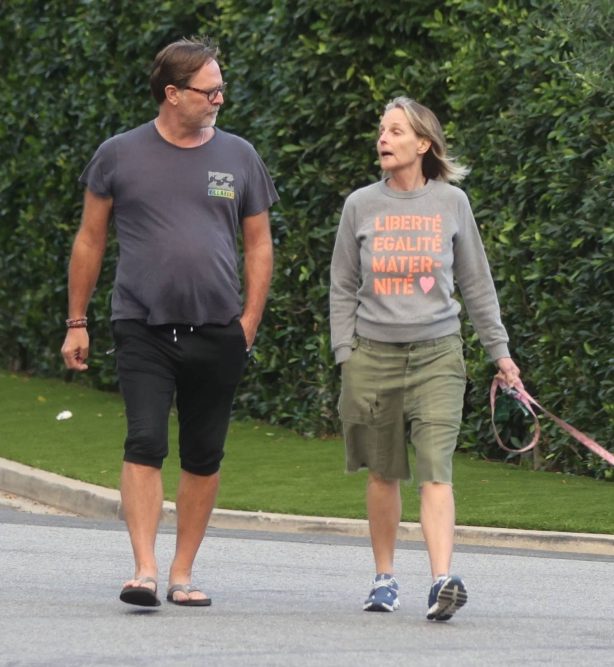 Helen Hunt - With her beau Jeffrey Nordling on a walk in Los Angeles