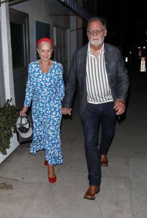 Helen Mirren - And Taylor Hackford are leaving Italian restaurant Giorgio Baldi in Santa Monica