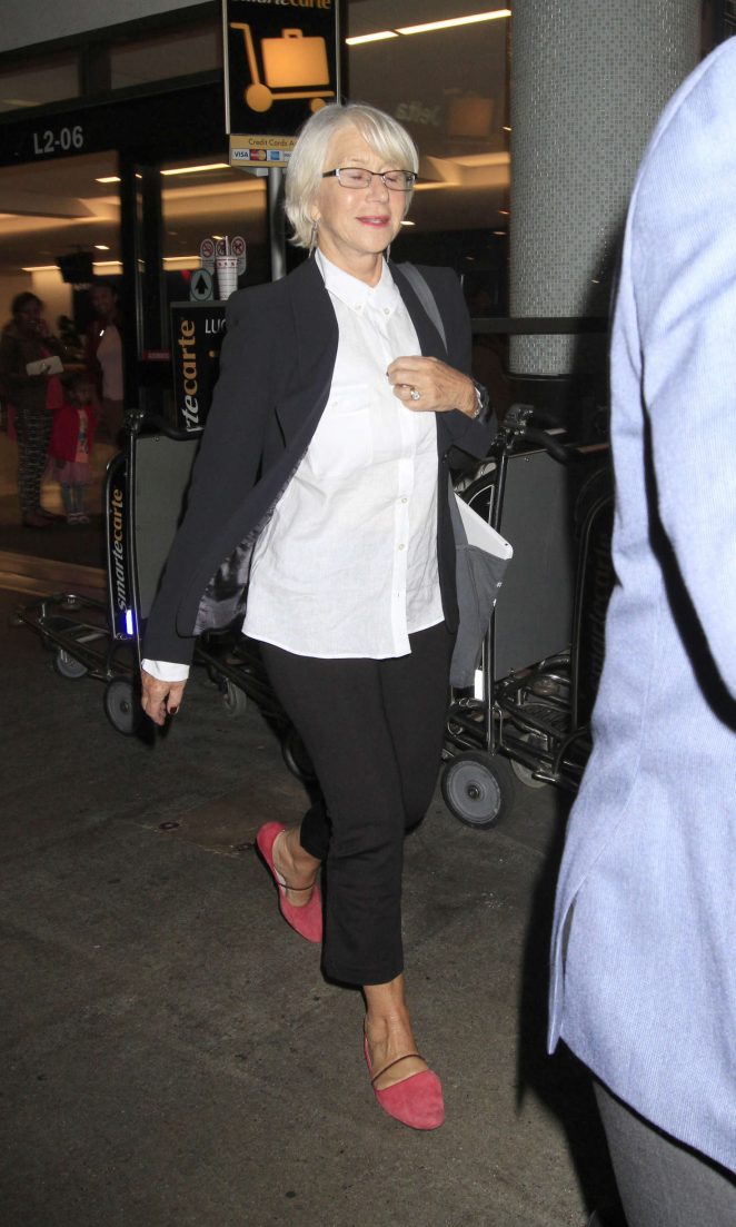 Helen Mirren Arrives in Los Angeles