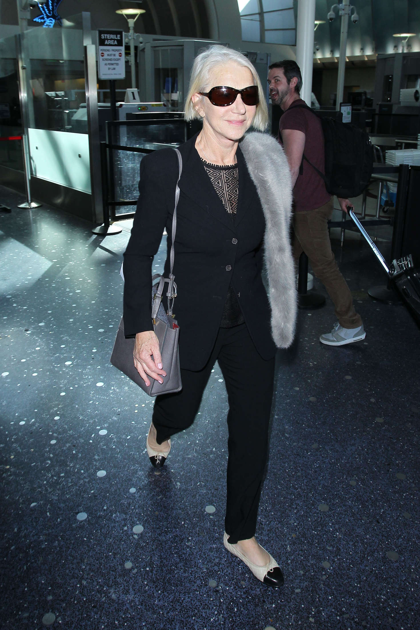 Helen Mirren at LAX Airport in Los Angeles | GotCeleb