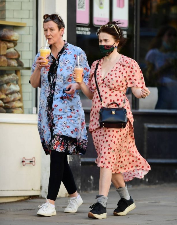Helena Bonham Carter - out in North London