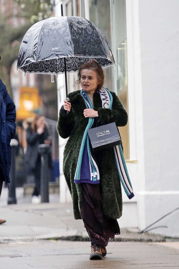 Helena Bonham Carter - Out walking the dog in London