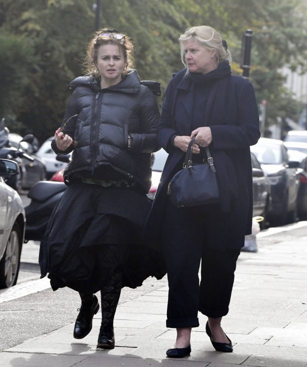 Helena Bonham Carter - Seen at England's Lane with a friend in North London